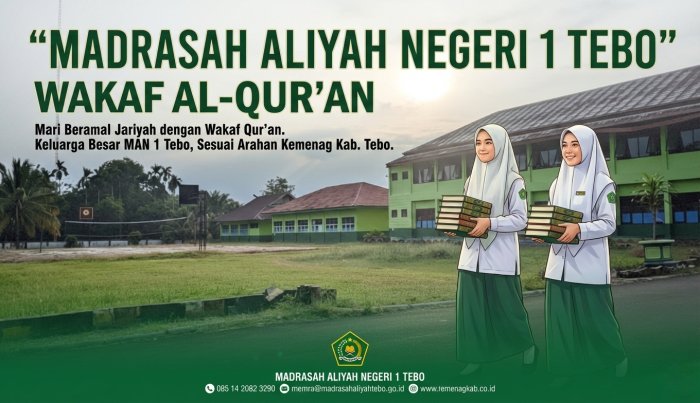 Wujudkan Kepedulian Religi, Guru PNS MAN 1Tebo Kompak Wakafkan Al-Quran