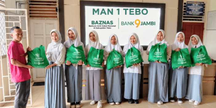 Sinergi Baznas dan Bank 9 Jambi, MAN 1 Tebo Salurkan Bantuan Penujagan Pendidikan