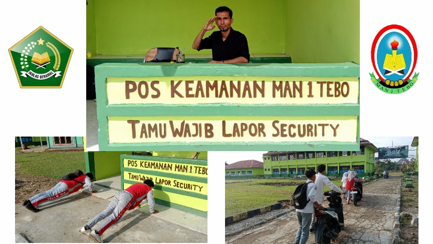 Demi Kedisiplinan, Petugas Keamanan MAN 1 Tebo Tegas Berikan Hukuman Pada Siswa yang Melanggar Aturan